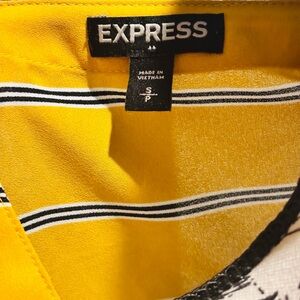 Express Vibrant Yellow Top with Stripes